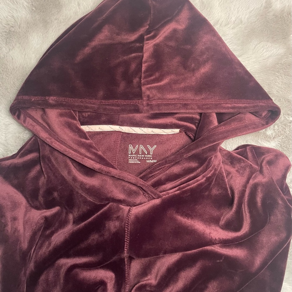 MNY Velvet Burgundy Hoodie